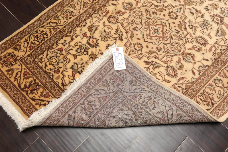 3'4'' x 4'10'' Hand Knotted Wool Kashan Traditional Oriental Area Rug Caramel
