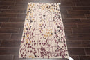 2'11" x 4'11" Hand Knotted Tibetan 100% Wool Graphic Oriental Area Rug Beige