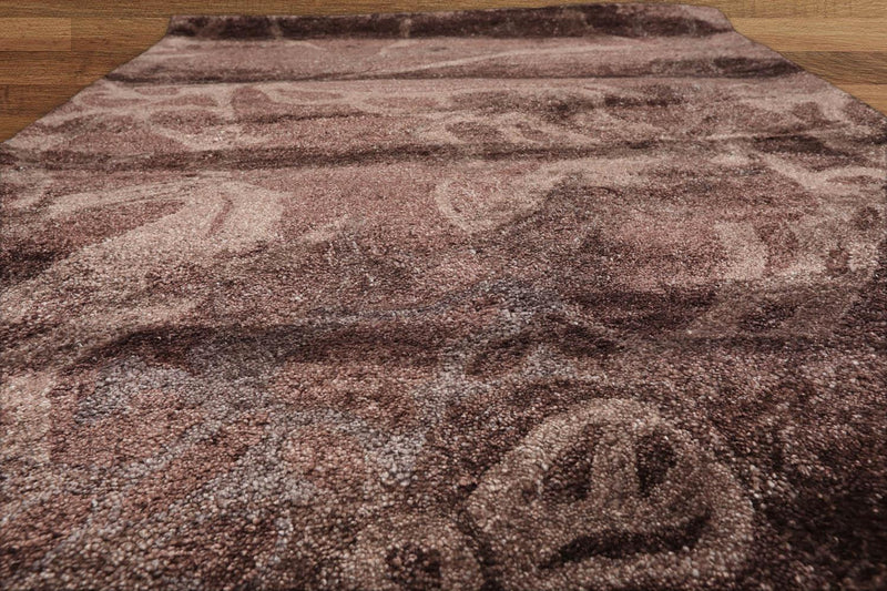 3'6" x 5'6" Handmade Traditional 100% Viscose Oriental Area Rug Aubergine