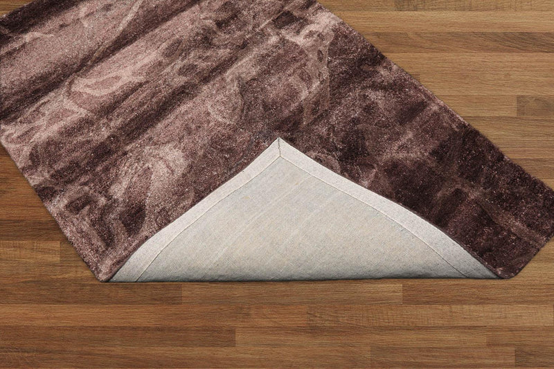 3'6" x 5'6" Handmade Traditional 100% Viscose Oriental Area Rug Aubergine