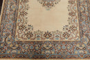 4'2'' x 6'3'' Hand Knotted 100% Wool Kerman Traditional Oriental Area Rug Cream