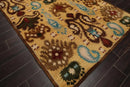 5' x 8' Handmade Arts & Crafts 100% Wool Oriental Area Rug Gold
