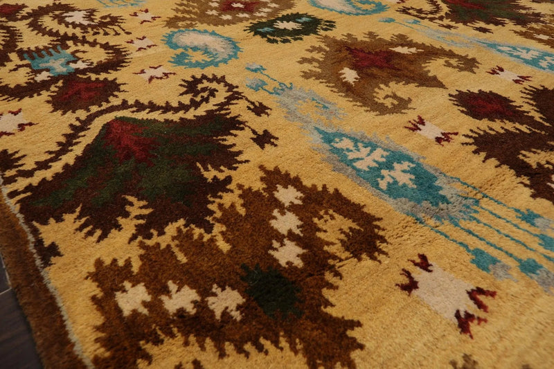 5' x 8' Handmade Arts & Crafts 100% Wool Oriental Area Rug Gold