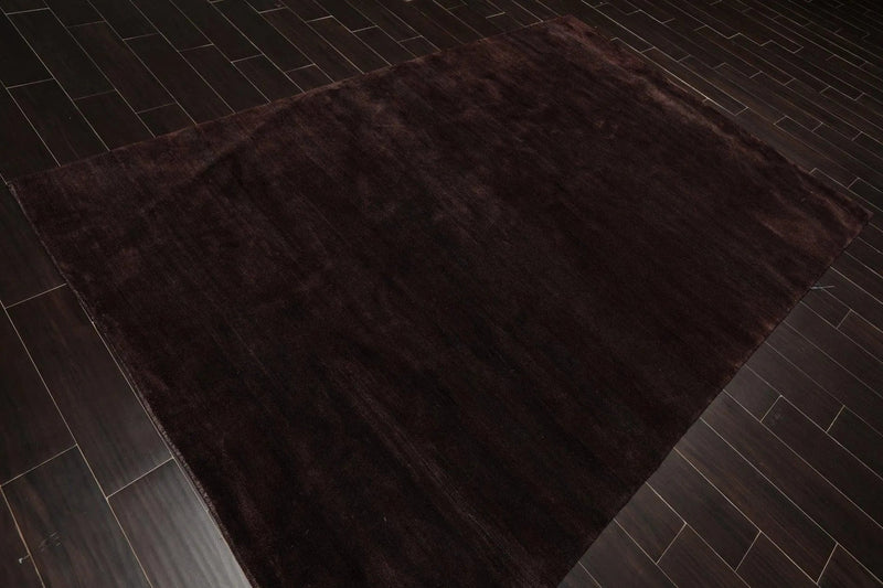 6'x9' Hand Knotted 100% Wool Thick Pile Gabehh Oriental Area Rug Dark Chocolate