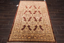 4'3"x6'4" Hand Knotted 250 KPSI Traditional Peshawar Oriental Area Rug Brown