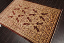 4'3"x6'4" Hand Knotted 250 KPSI Traditional Peshawar Oriental Area Rug Brown