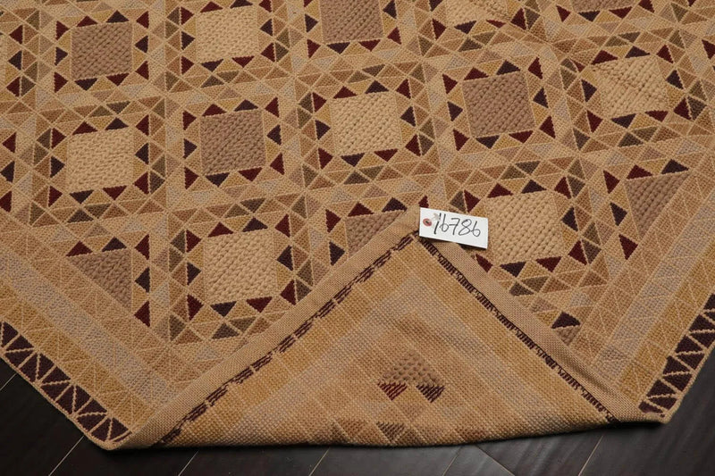 6' x 9' Hand Knotted 100% Wool Traditional Sino Persian Area Rug Tan