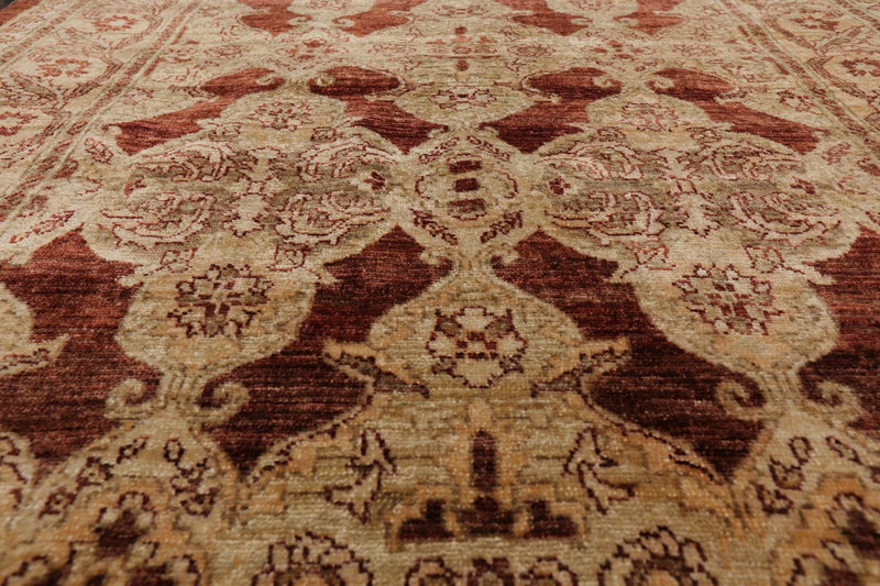 4'3"x6'4" Hand Knotted 250 KPSI Traditional Peshawar Oriental Area Rug Brown