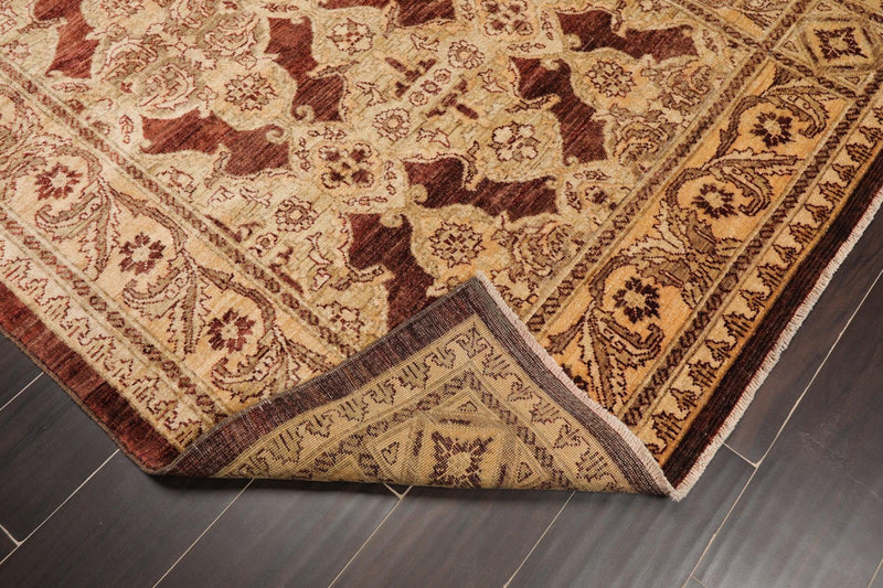 4'3"x6'4" Hand Knotted 250 KPSI Traditional Peshawar Oriental Area Rug Brown