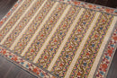 4' x 5'9" Hand Knotted Tibetan 100% Wool Arts & Craft Oriental Area Rug Beige