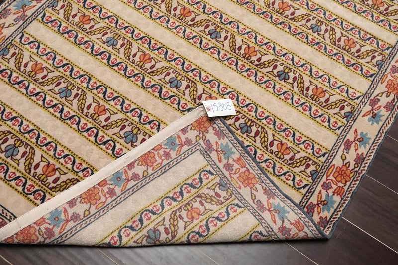 4' x 5'9" Hand Knotted Tibetan 100% Wool Arts & Craft Oriental Area Rug Beige