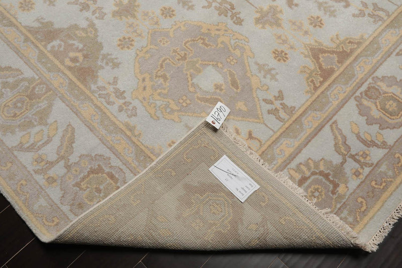 7’7" x 10’1” Muted Turkish Oushak Hand Knotted Wool Traditional Area Rug