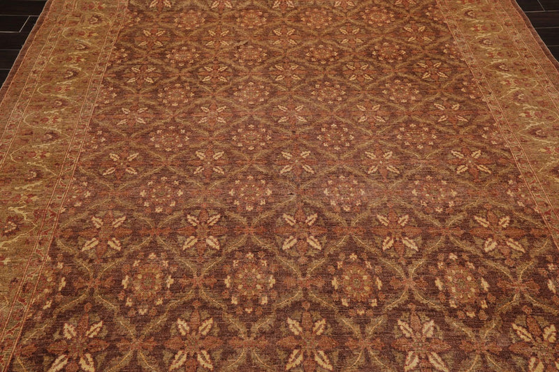 8' x 9'8" Hand Knotted 250 KPSI Distress Finish Afghan Area Rug Brown by Ariana