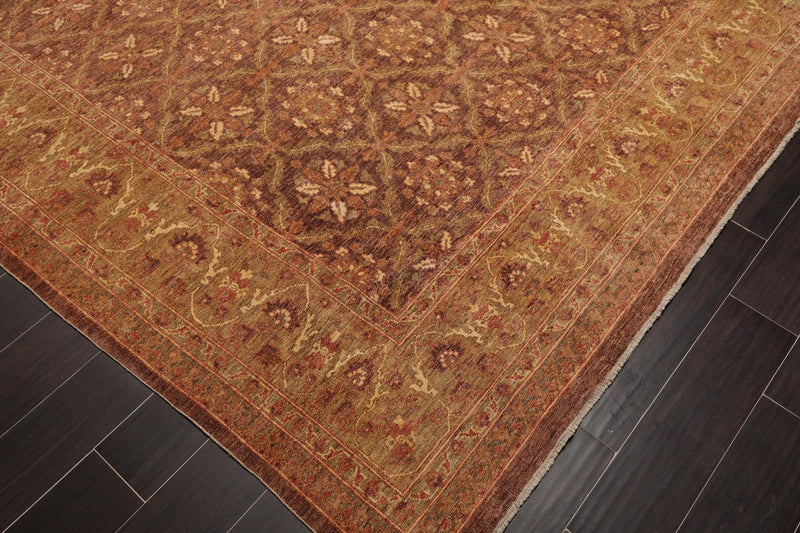 8' x 9'8" Hand Knotted 250 KPSI Distress Finish Afghan Area Rug Brown by Ariana