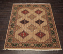 6' x 8'10" Hand Knotted Superfine 100% Wool Traditional Oriental Area Rug Beige