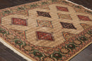 6' x 8'10" Hand Knotted Superfine 100% Wool Traditional Oriental Area Rug Beige