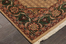 6' x 8'10" Hand Knotted Superfine 100% Wool Traditional Oriental Area Rug Beige