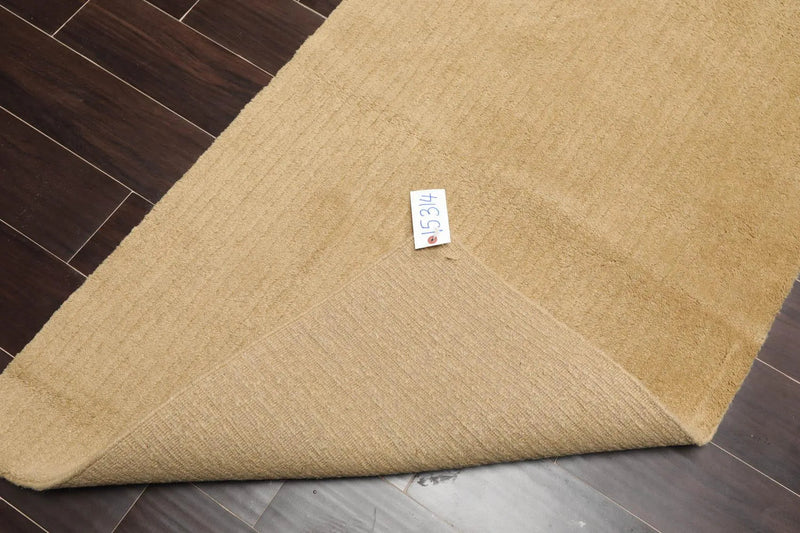 2'10'' x 5' Hand Knotted Tibetan 100% Wool Solid Modern Area Rug Moss