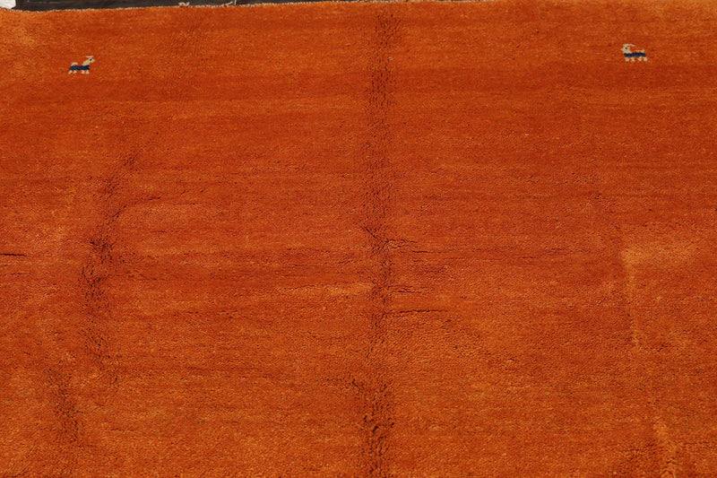 5'3" x 8'6" Hand Knotted 100% Wool Gabbeh Oriental Area Rug Burnt Orange