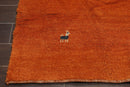 5'3" x 8'6" Hand Knotted 100% Wool Gabbeh Oriental Area Rug Burnt Orange