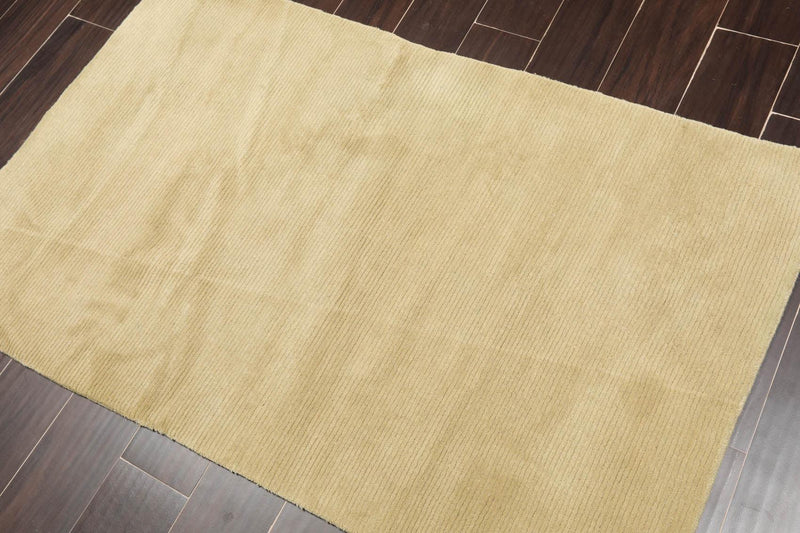 2'11" x 4'9" Hand Knotted Tibetan 100% Wool Ribbed Modern Area Rug Mint