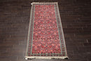 3’3"x9’9" Runner Rose, Ivory Hand Knotted 200 KPSI Kashmir Silk Traditional Oriental Area Rug