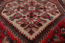 3'6" x 10'4" Runner Herizz Hand Knotted Red Medallion Traditional Wool Oriental Area Rug