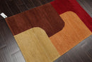 3x5 Michaelian & Kohlberg Hand Knotted Contemporary Abstract Wool Oriental Area Rug Red