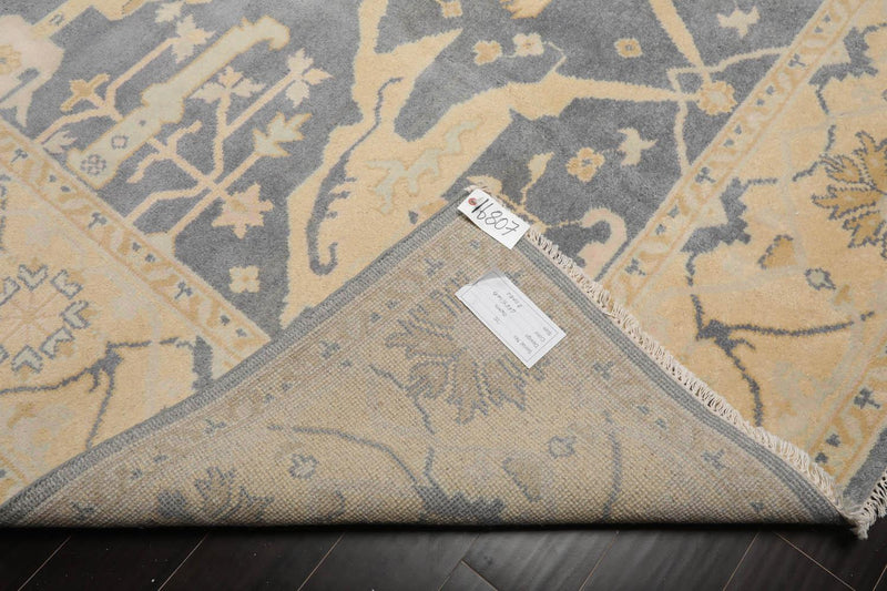 8’2"x9’11” Muted Turkish Oushak Hand Knotted 100% Wool Area Rug Slate