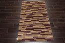 3x5 Aubergine Hand Knotted Tibetan Contemporary  Striped Wool & Silk Oriental Area Rug