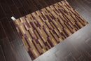 3x5 Aubergine Hand Knotted Tibetan Contemporary  Striped Wool & Silk Oriental Area Rug