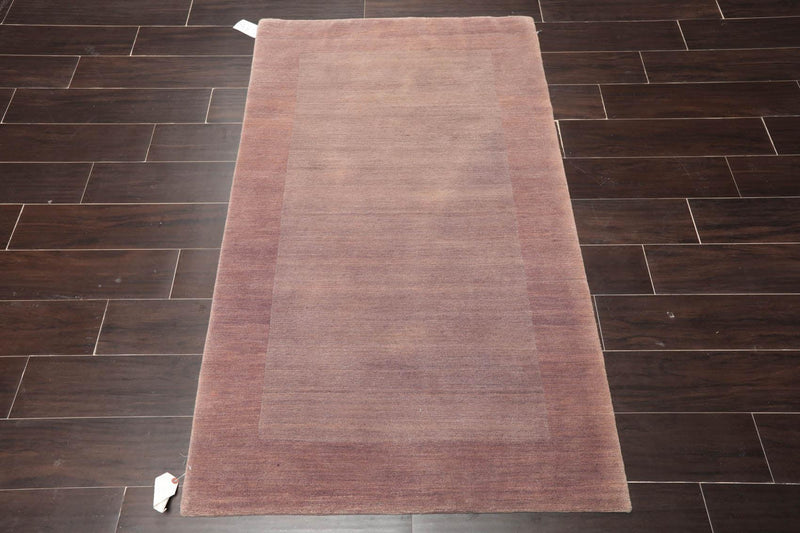3' x 5'1" Hand Knotted Tibetan 100% Wool Designer Boho Area Rug Aubergine Modern