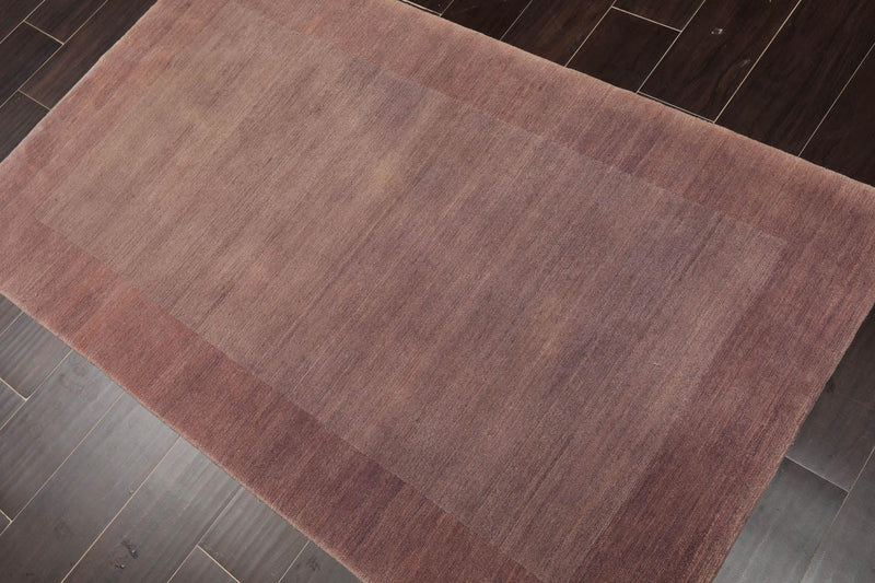 3' x 5'1" Hand Knotted Tibetan 100% Wool Designer Boho Area Rug Aubergine Modern