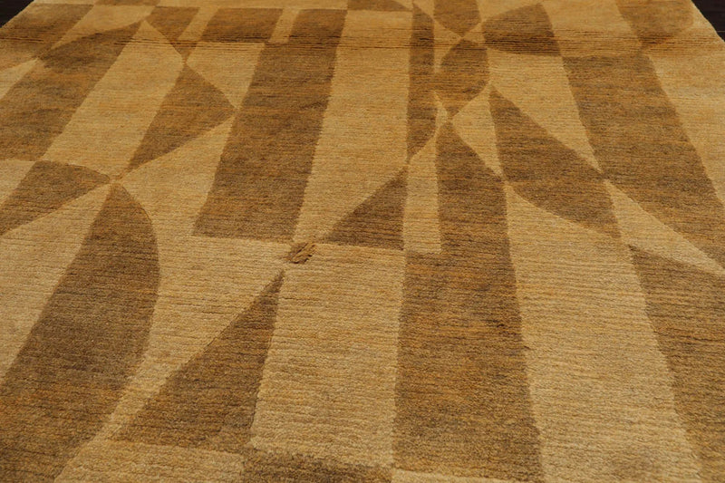 4x6 Gold Hand Knotted Tibetan Contemporary Wool Oriental Area Rug