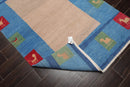 4x6 Beige Hand Knotted Tibetan Contemporary Gabbehh Wool Oriental Area Rug