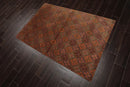 4x6 Brown Hand Knotted Tibetan Transitional  Floral Wool & Silk Oriental Area Rug