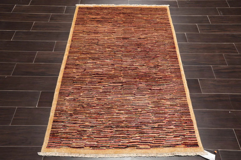 3'8'' x 5'6'' Hand Knotted 100% Wool Peshawar Modern Oriental Area Rug Gold