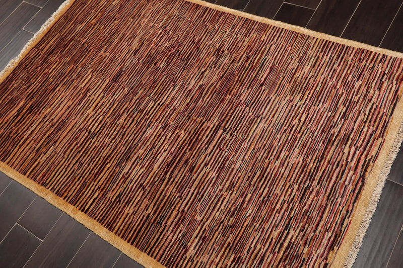 3'8'' x 5'6'' Hand Knotted 100% Wool Peshawar Modern Oriental Area Rug Gold