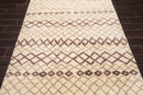 5' x 7'4" Handmade 100% Wool Modern Moroccan Oriental Area rug Ivory Gray Brown