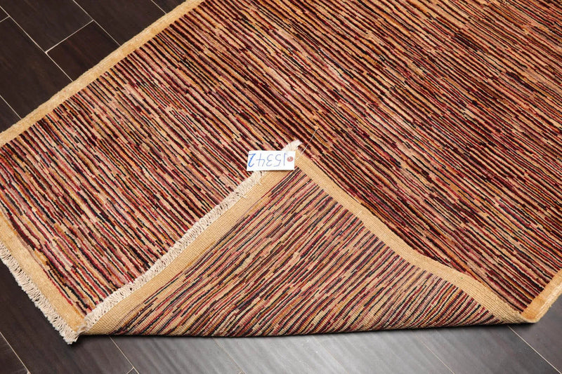 3'8'' x 5'6'' Hand Knotted 100% Wool Peshawar Modern Oriental Area Rug Gold