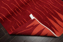 4x6 Red Hand Knotted Tibetan Modern Abstract Wool Oriental Area Rug