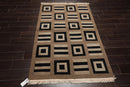 4x6 Moss Hand Knotted Tibetan Modern Geometric Wool Oriental Area Rug