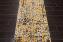 2'4" x 8'3" New Zealand Wool Pixilated Runner Oriental Area Rug Gold