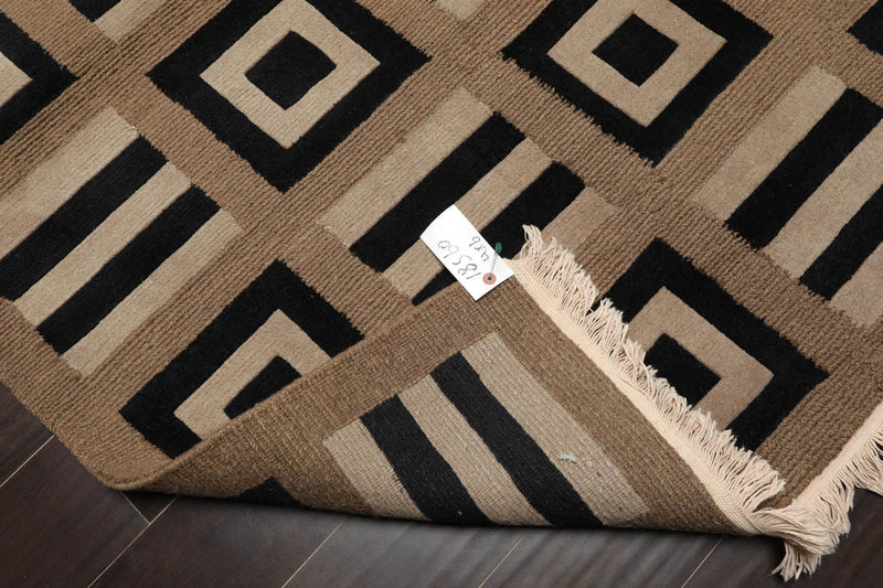 4x6 Moss Hand Knotted Tibetan Modern Geometric Wool Oriental Area Rug