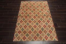 4x6 Beige Hand Knotted Tibetan Transitional  All-Over Wool Oriental Area Rug
