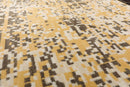 2'4" x 8'3" New Zealand Wool Pixilated Runner Oriental Area Rug Gold