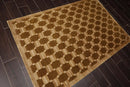 3'11'' x 5'11'' Hand Knotted Tibetan Wool & Silk Basket Weave Area Rug Brown