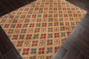 4x6 Beige Hand Knotted Tibetan Transitional  All-Over Wool Oriental Area Rug
