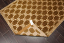 3'11'' x 5'11'' Hand Knotted Tibetan Wool & Silk Basket Weave Area Rug Brown