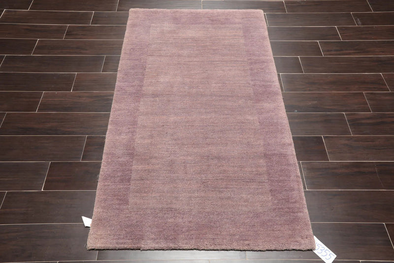 3x5 Aubergine Hand Knotted Tibetan 100% Wool ombre Modern & Contemporary Oriental Area Rug